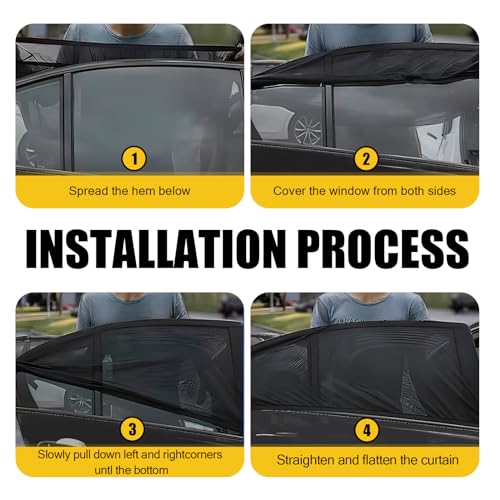 4 PCS Car Side Window Sunshade Net T376444