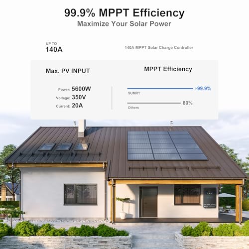 3600W Solar Inverter Charger, DC 24V to AC 110V Hybrid Inverter with 120A MPPT Controller, Pure Sine Wave A5366