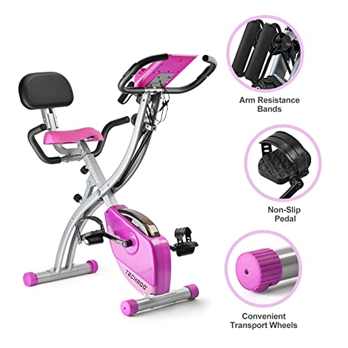 Folding Exercise Bike with Pulse Sensor LCD Monitor V717