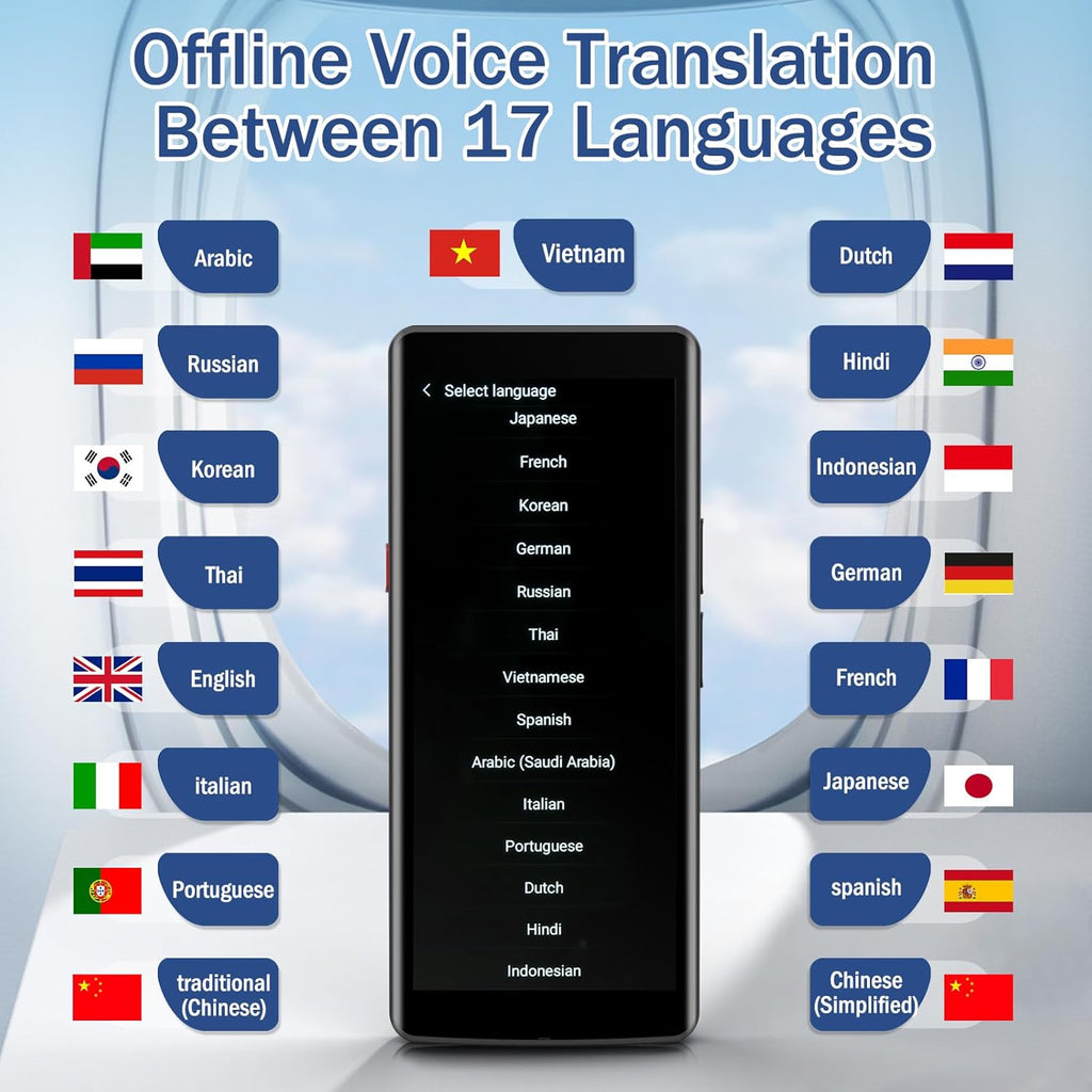 Two Way Real-Time Voice Translation Device with 5.5 Inch HD Touch Screen V229