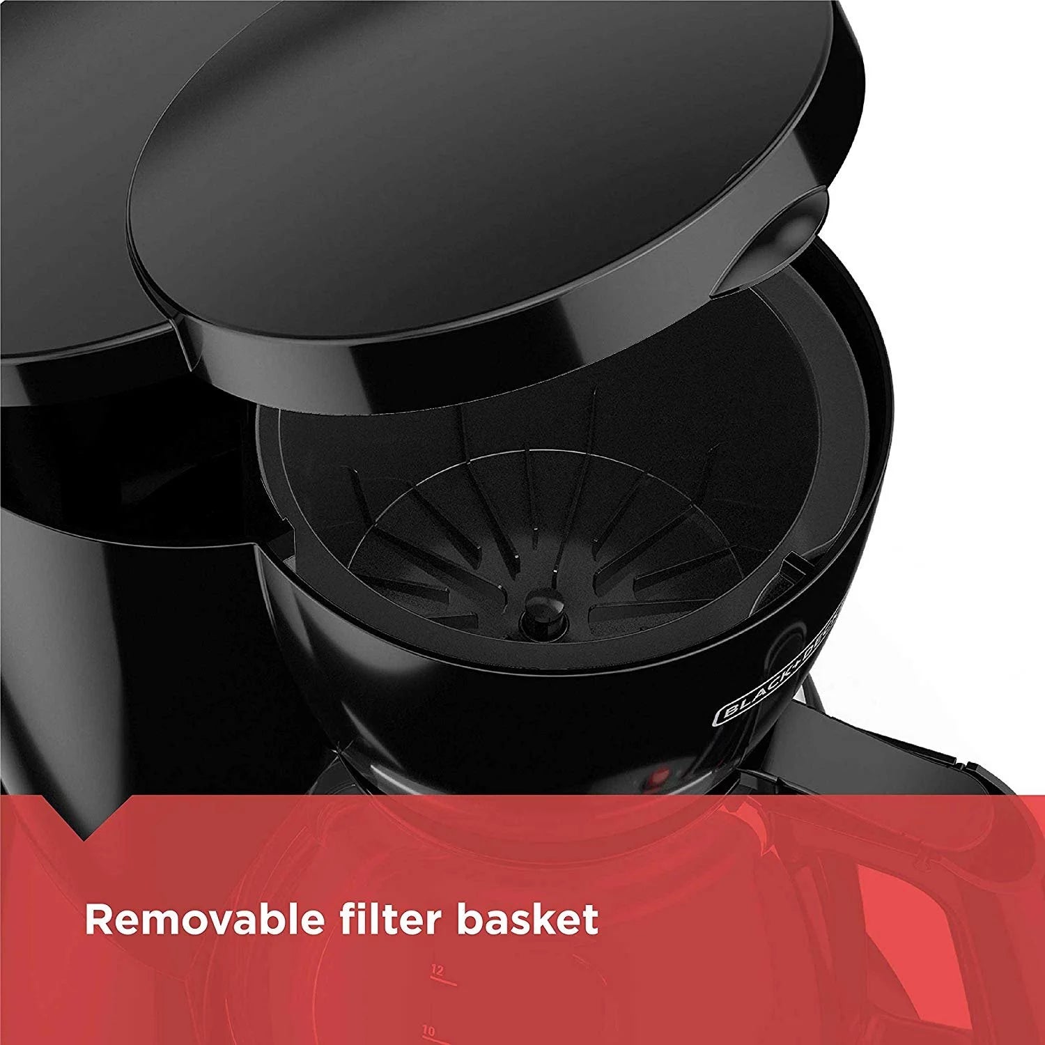 12-Cup Black Glass Carafe Coffee Maker D483