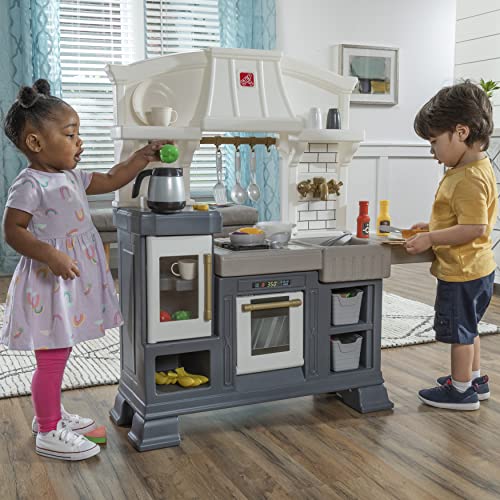 20+ Piece White Blue Gray Play Kitchen Set K220533