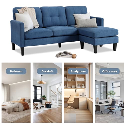 Black Convertible L Shaped Sectional Sofa with Reversible Chaise M210
