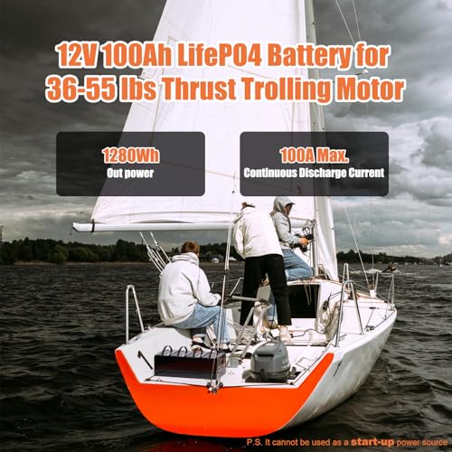 12V 100Ah LiFePO4 Group 31 Lithium Battery with Built-in 100A BMS S7087