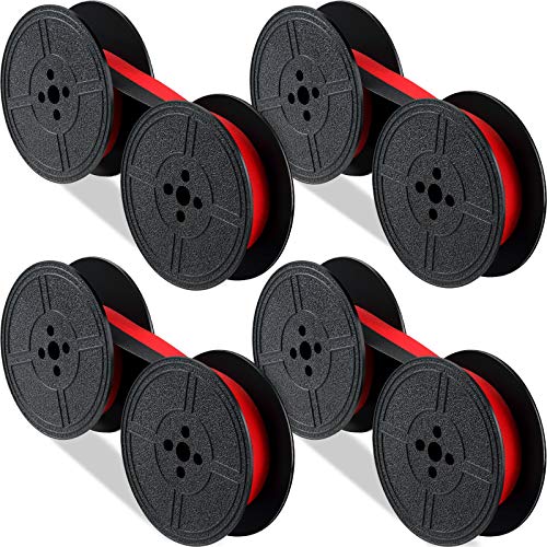 4 Pairs Universal Typewriter Ribbon Twin Spool Replacement Pack (Red, Black) H959
