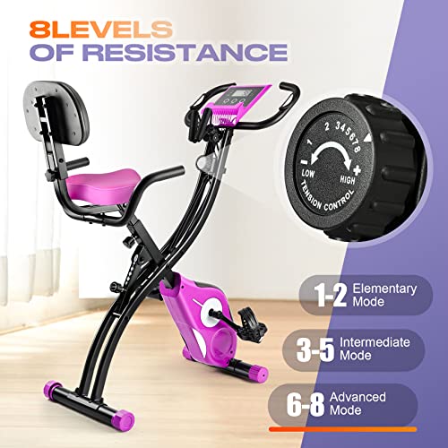 Folding Exercise Bike with Pulse Sensor LCD Monitor V717