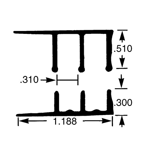 Aluminum Sliding Door Track for 1/4'' Glass or Wood Door Panels, 4 Foot Upper and Lower Track Set S194734