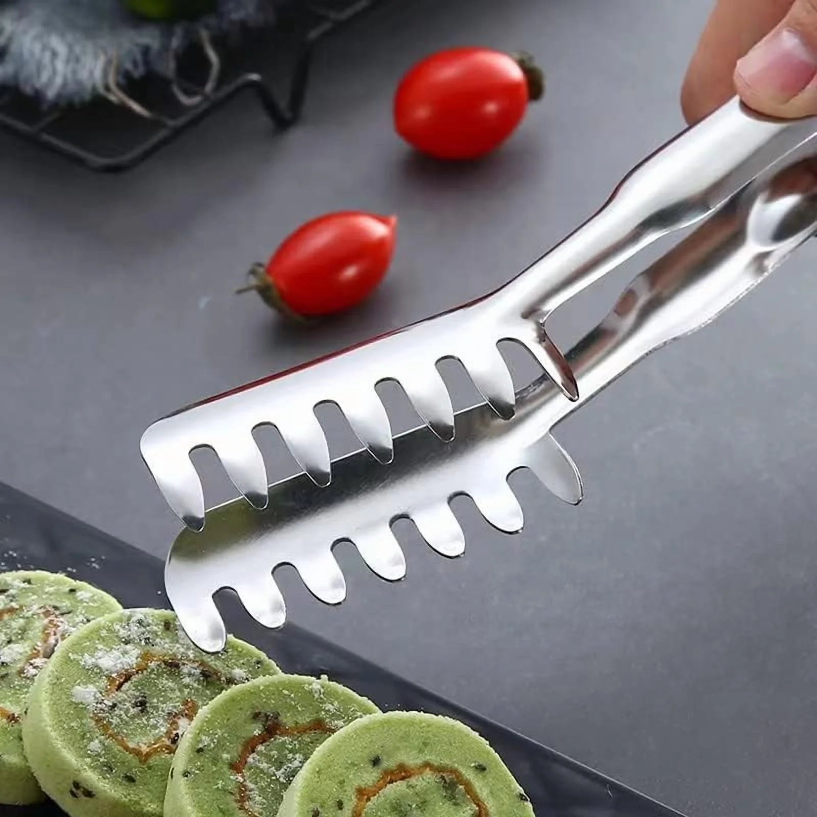 2-Piece Stainless Steel Spaghetti Set with Tongs, 12 Inch R91985