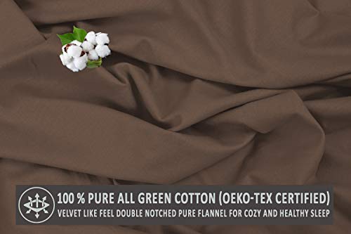 King Size 100% Cotton Brushed Flannel Bed Sheet Sets 4 Pcs Grey Plaid H262985
