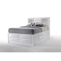 Queen 8-Drawer Wooden Bed with Storage in White L914