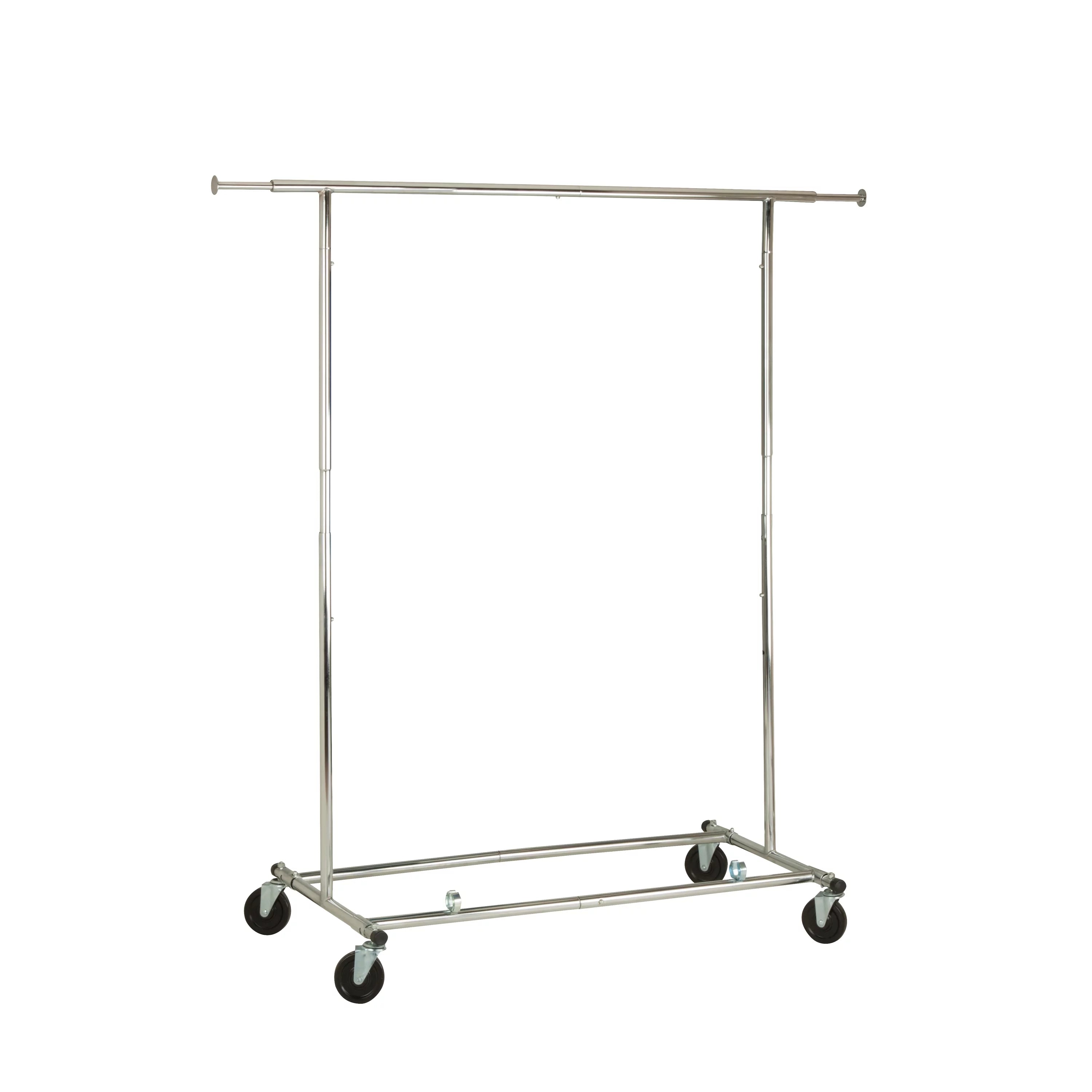 Chrome Steel Folding Expandable Rolling Clothes Rack I1646