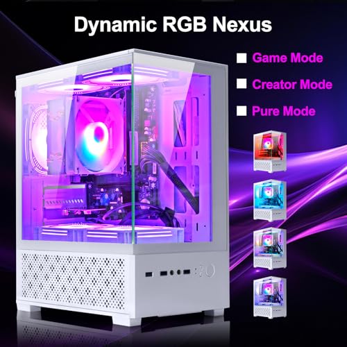 White Desktop PC AMD Ryzen 7-5700G 8 core 3.9GHz 16G DDR4 RAM 512GB NVME SSD Tower Computer with Power Supply 400W J903373
