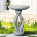 25.5 Inch Wood-Look Concrete Bird Bath W15614