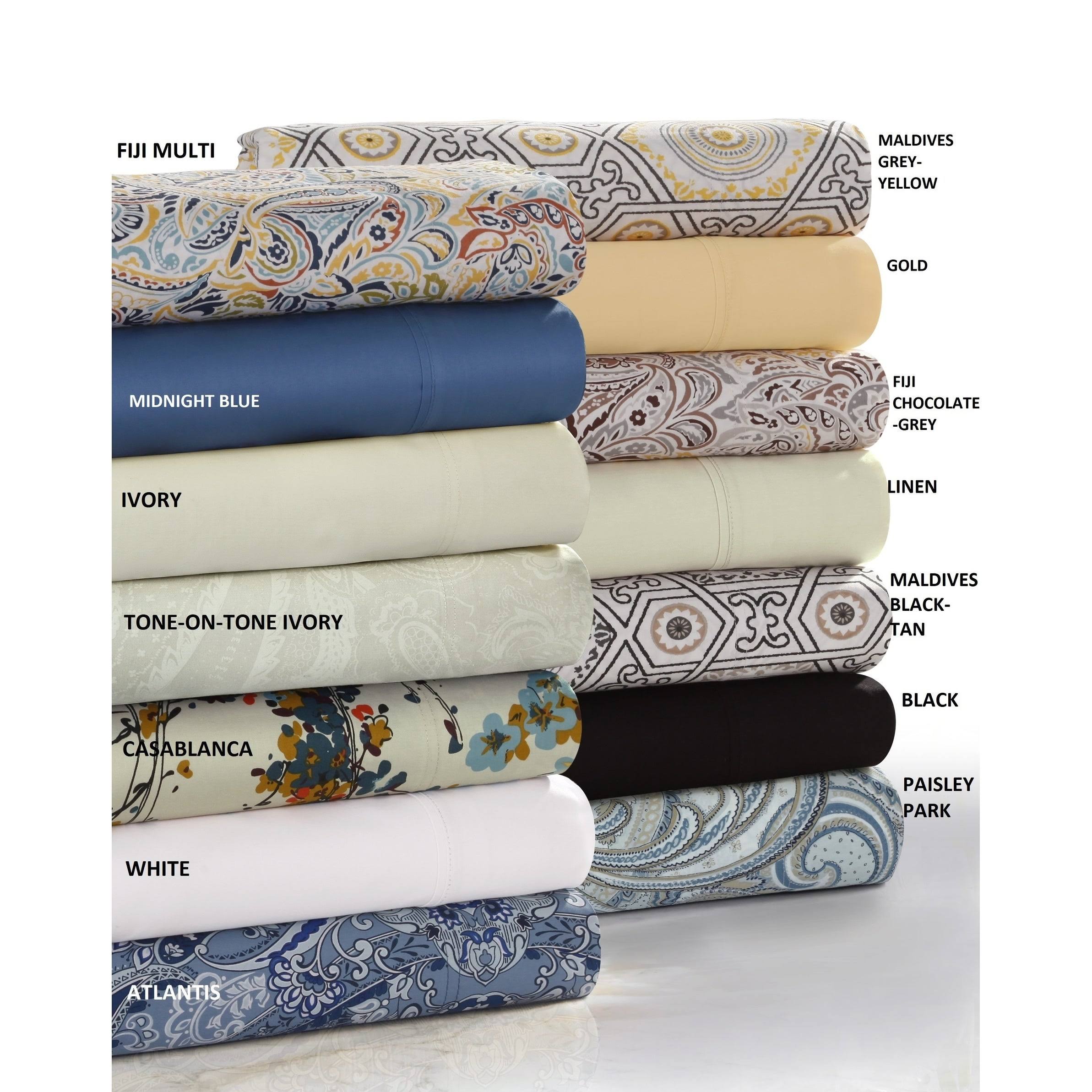 300 Thread Count Cotton Sateen Deep Pocket Bed Sheet Set - Twin Z50184