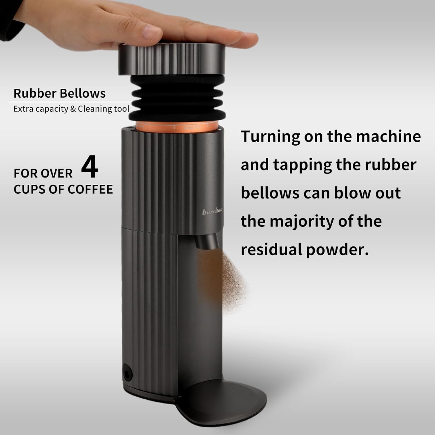 Stainless-steel Burr Coffee Grinder, 65g Single Dose, 90 Adjustable Settings F4159