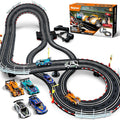 4 High-Speed Slot Cars Race Track Set with 2 Hand Controllers L382