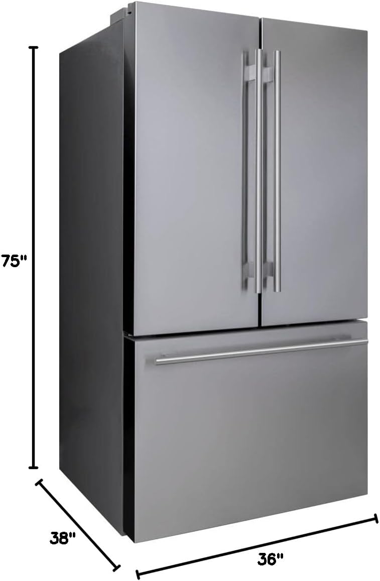 36 inch 26.6 cu. ft. Stainless Steel French Door Refrigerator Freezer H25507