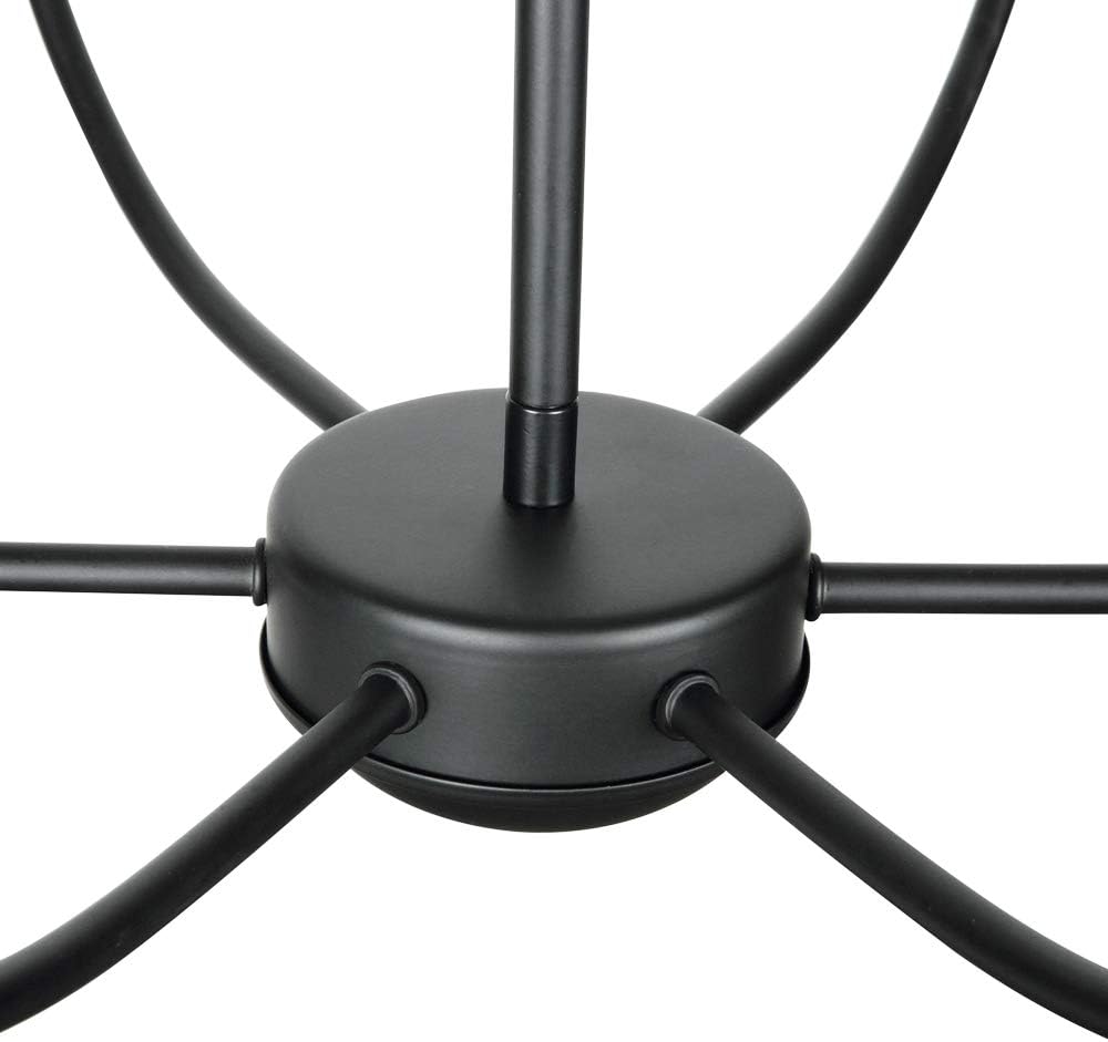 Black 6-Light Wrought Iron Chandelier H4216
