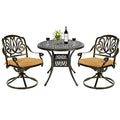 3-Piece Outdoor Patio Dining Set with Cast Aluminum and 2 Cushions L95626