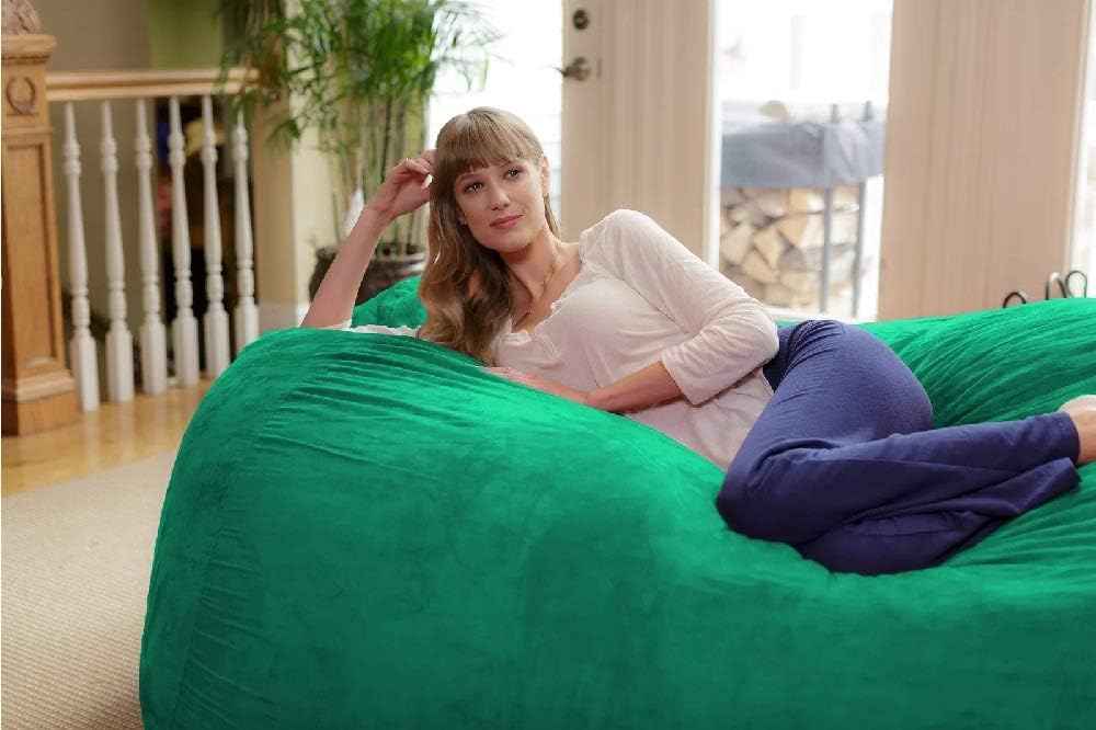 Large Ultra Plush Bean Bag Sofa with Microsuede Cover Q916523