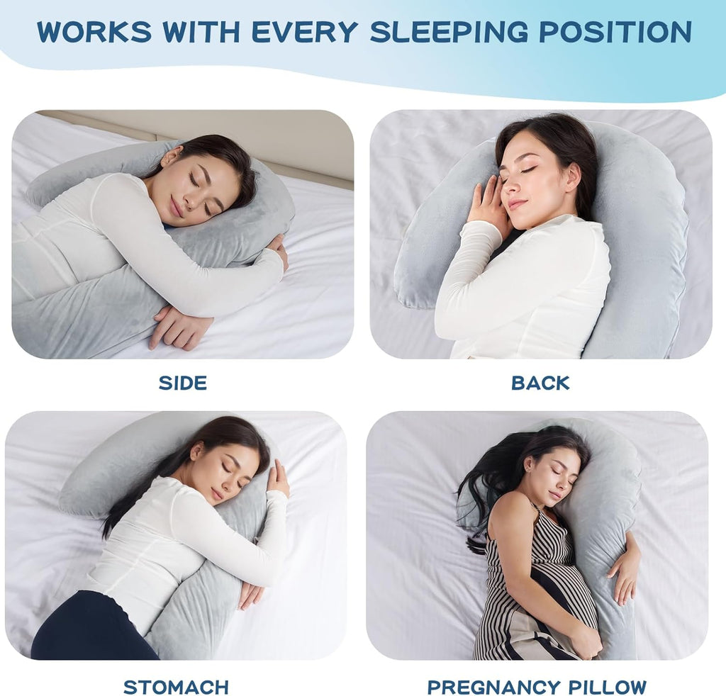Grey Adjustable Shredded Memory Foam Body Pillow K2943