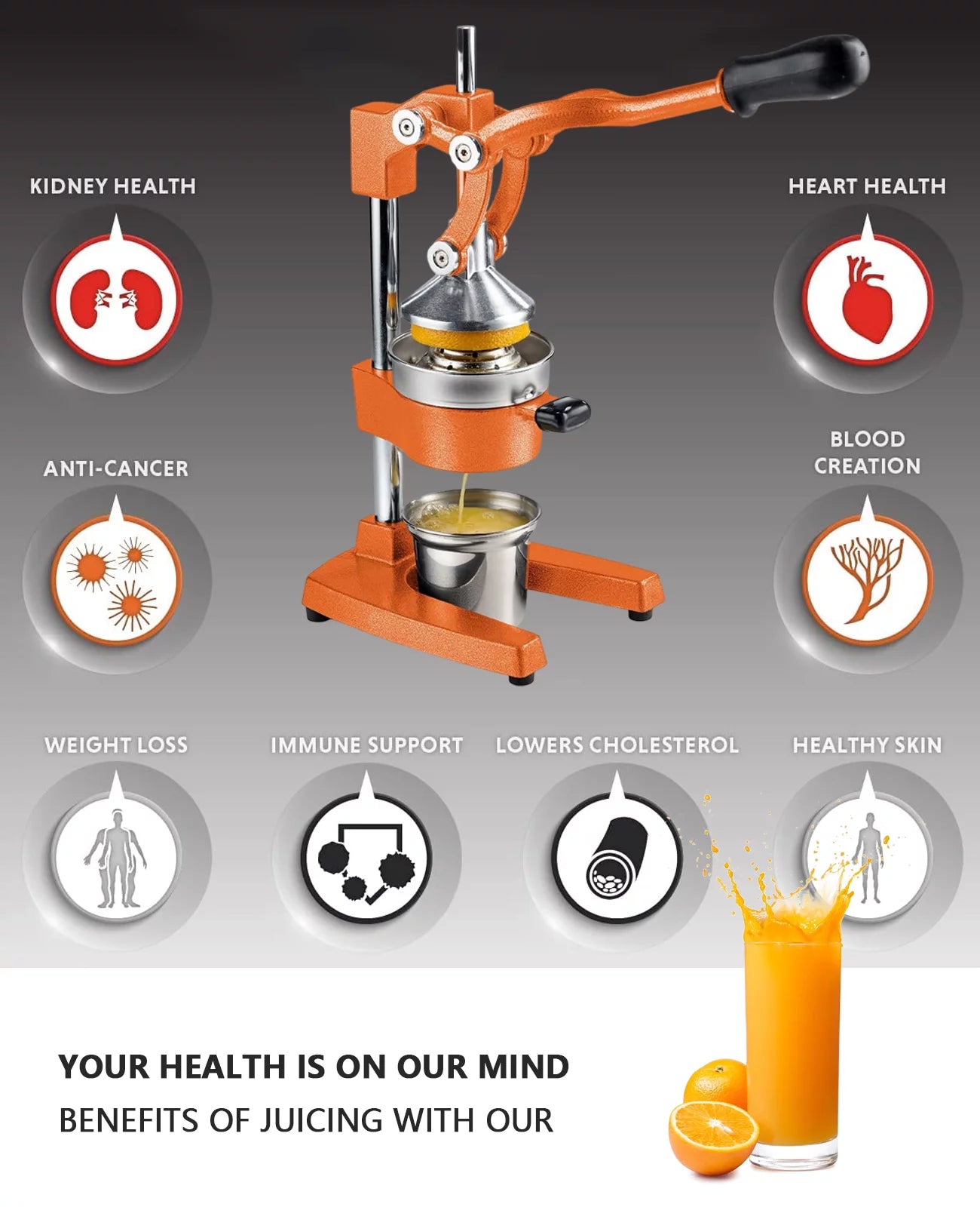Commercial Grade Manual Hand Press Citrus Juicer L826