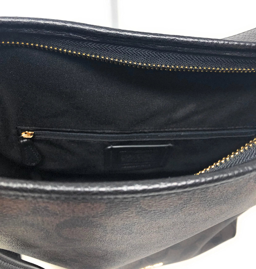 Brown Black Leather Duffle Shoulder Crossbody Bag Z932