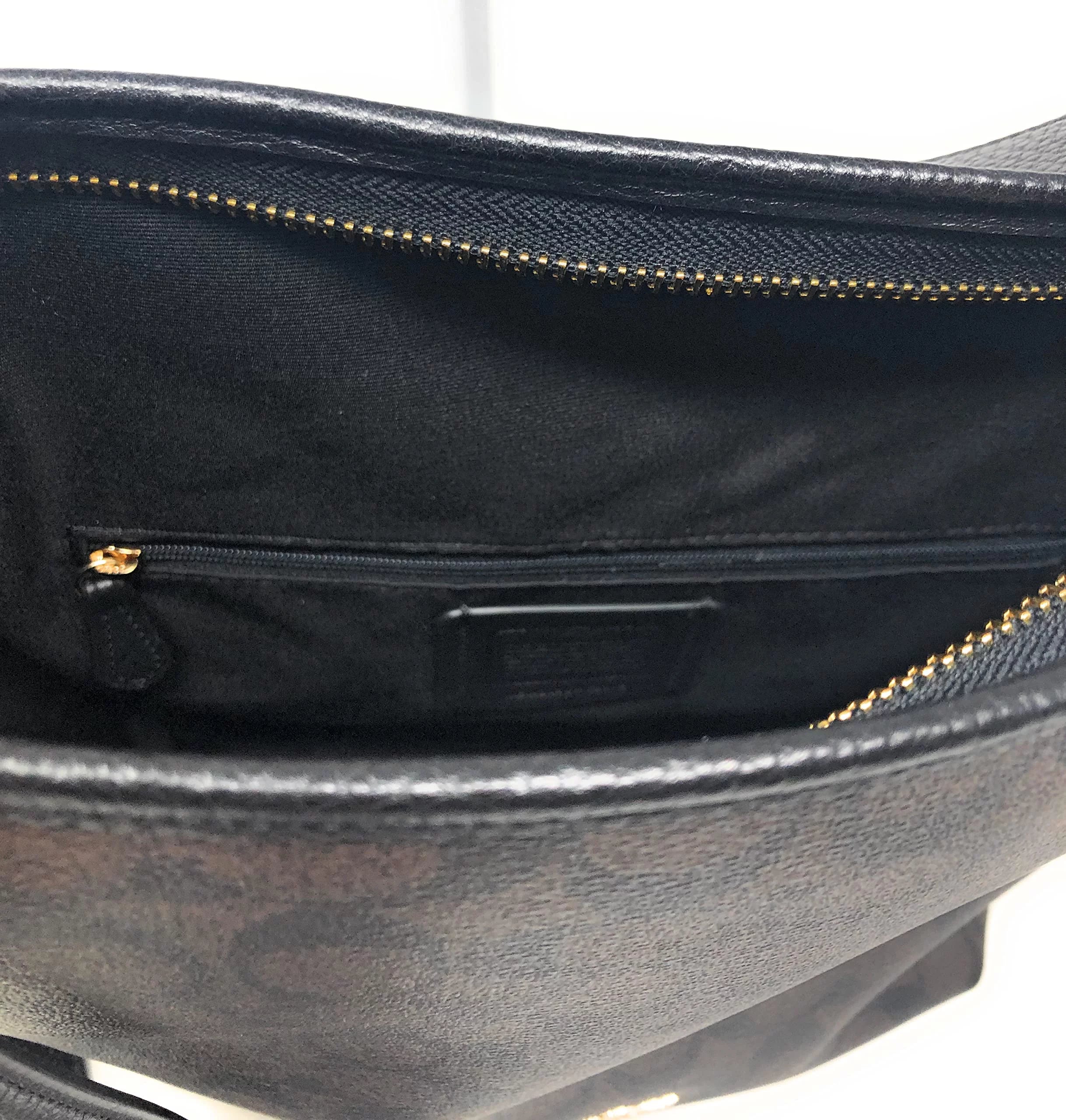 Brown Black Leather Duffle Shoulder Crossbody Bag Z932