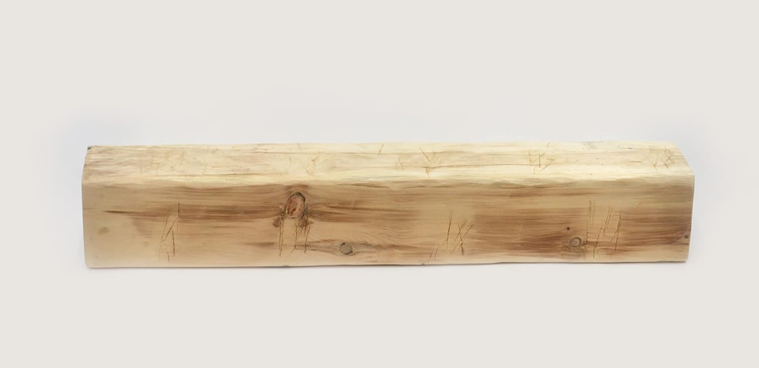 Rustic Natural Unfinished Solid Wood Barn Beam Mantel T9261