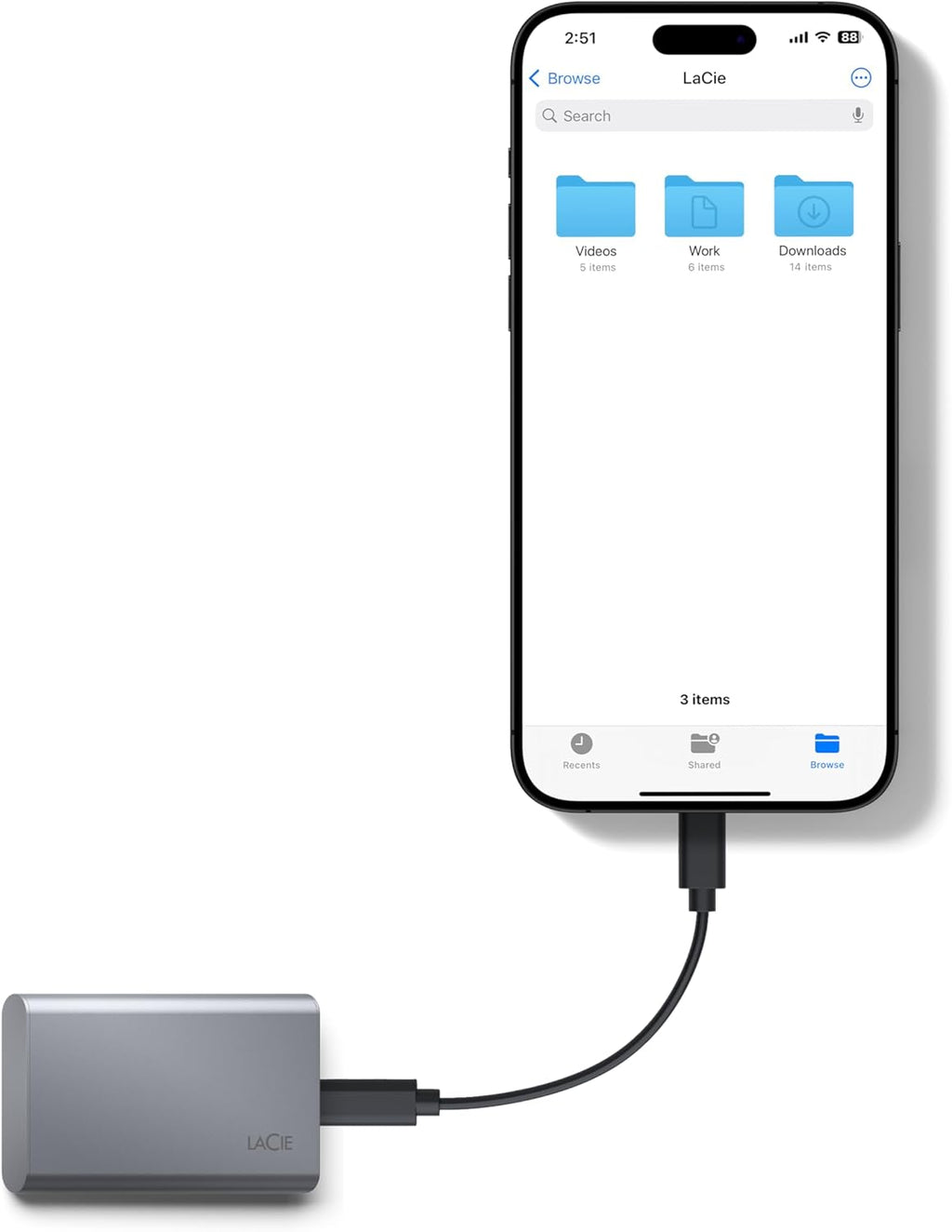 2TB External Solid State Drive Portable SSD - Space Grey, USB-C 3.2 V787771