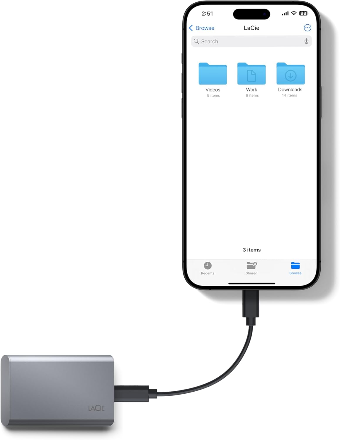 2TB External Solid State Drive Portable SSD - Space Grey, USB-C 3.2 V787771