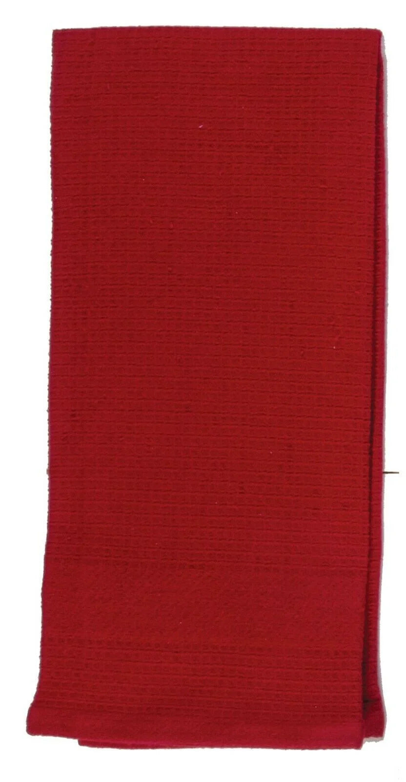 Set of 2 Red Textured Waffle Terry Kitchen Towels I77065