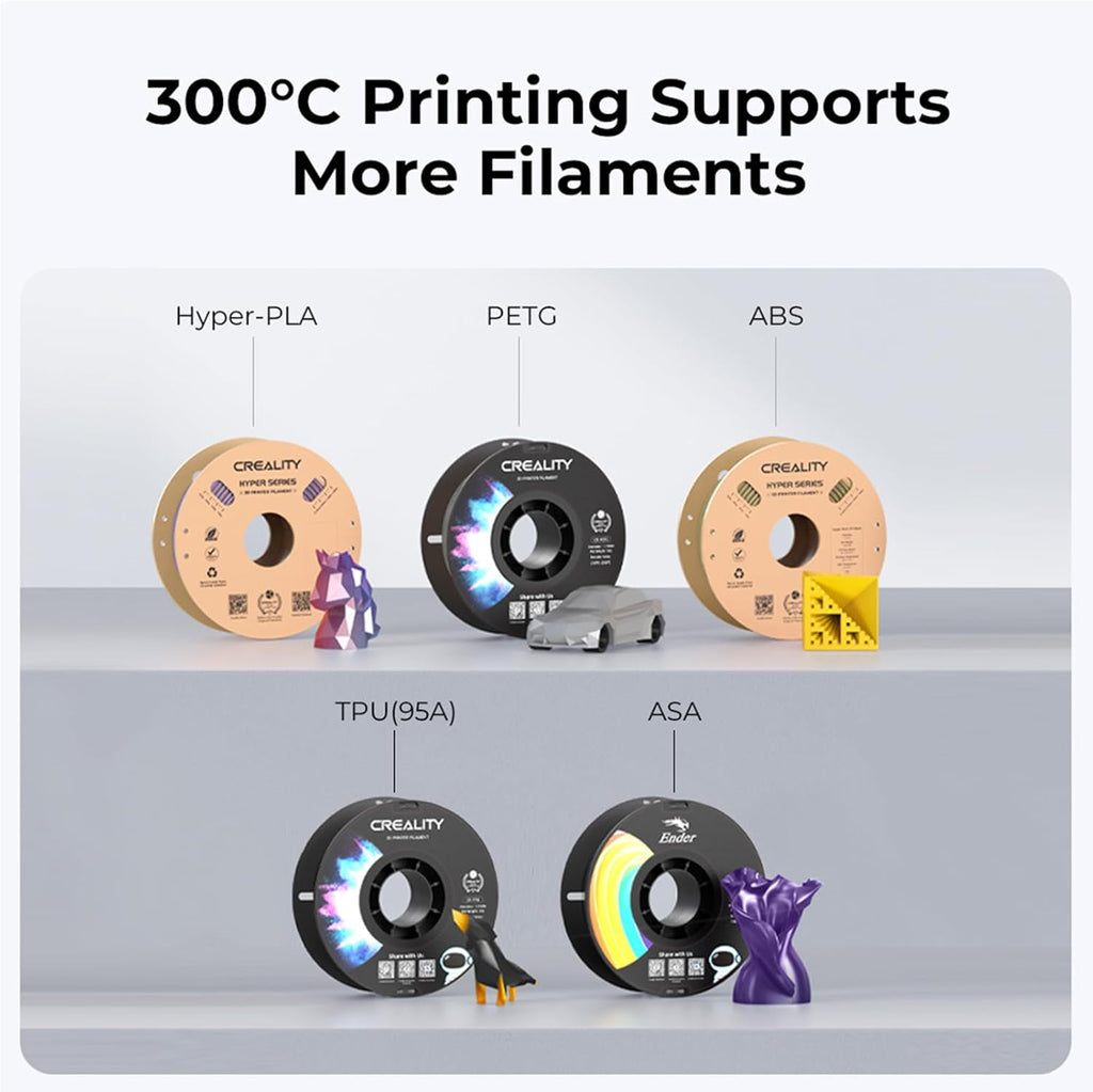 3D Printer Bundle with Filament Dry Box, 500mm/s High Speed Printing, Auto Calibration, 300℃ 60W Hotend, 220x220x240mm V3306
