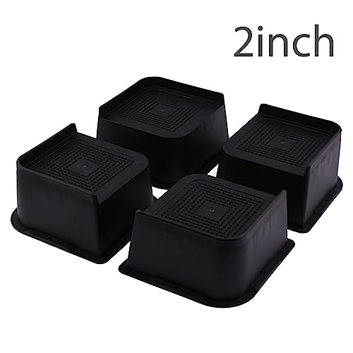 Black 4pcs Adjustable Furniture Risers W254932