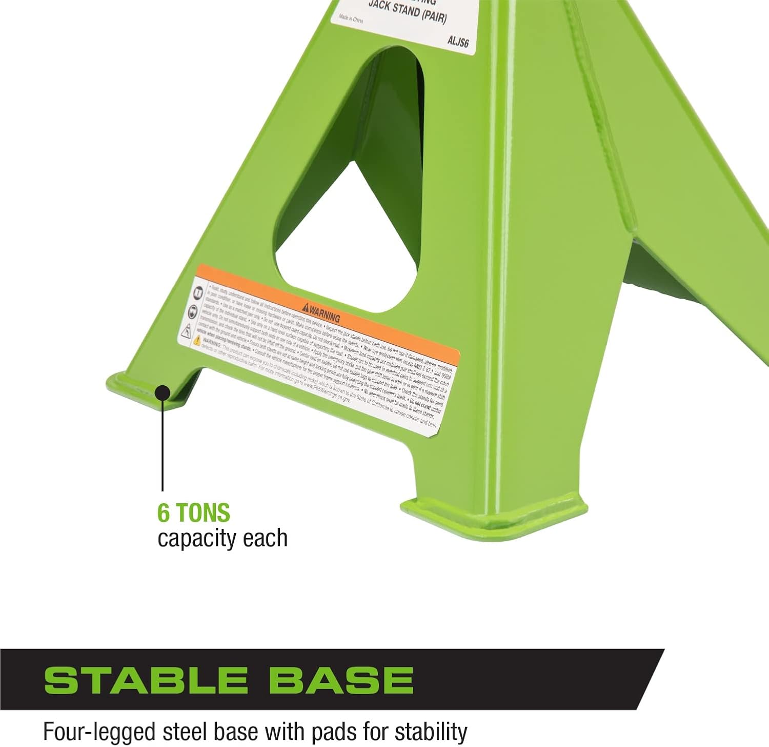 3 Ton 6,000 lbs Hybrid Heavy Duty Aluminum and Steel Low Profile Floor Jack and 6-Ton Steel Jack Stands A6854