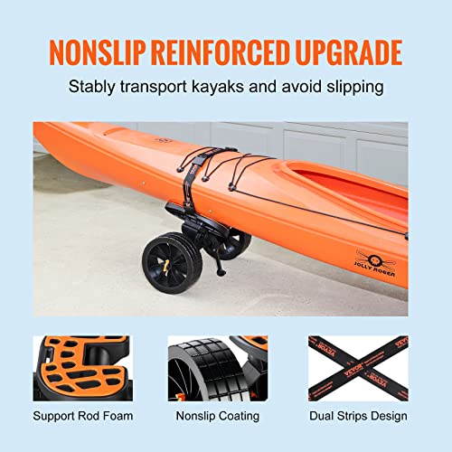 Foldable Aluminum Kayak Cart with 10'' Solid Tires T915