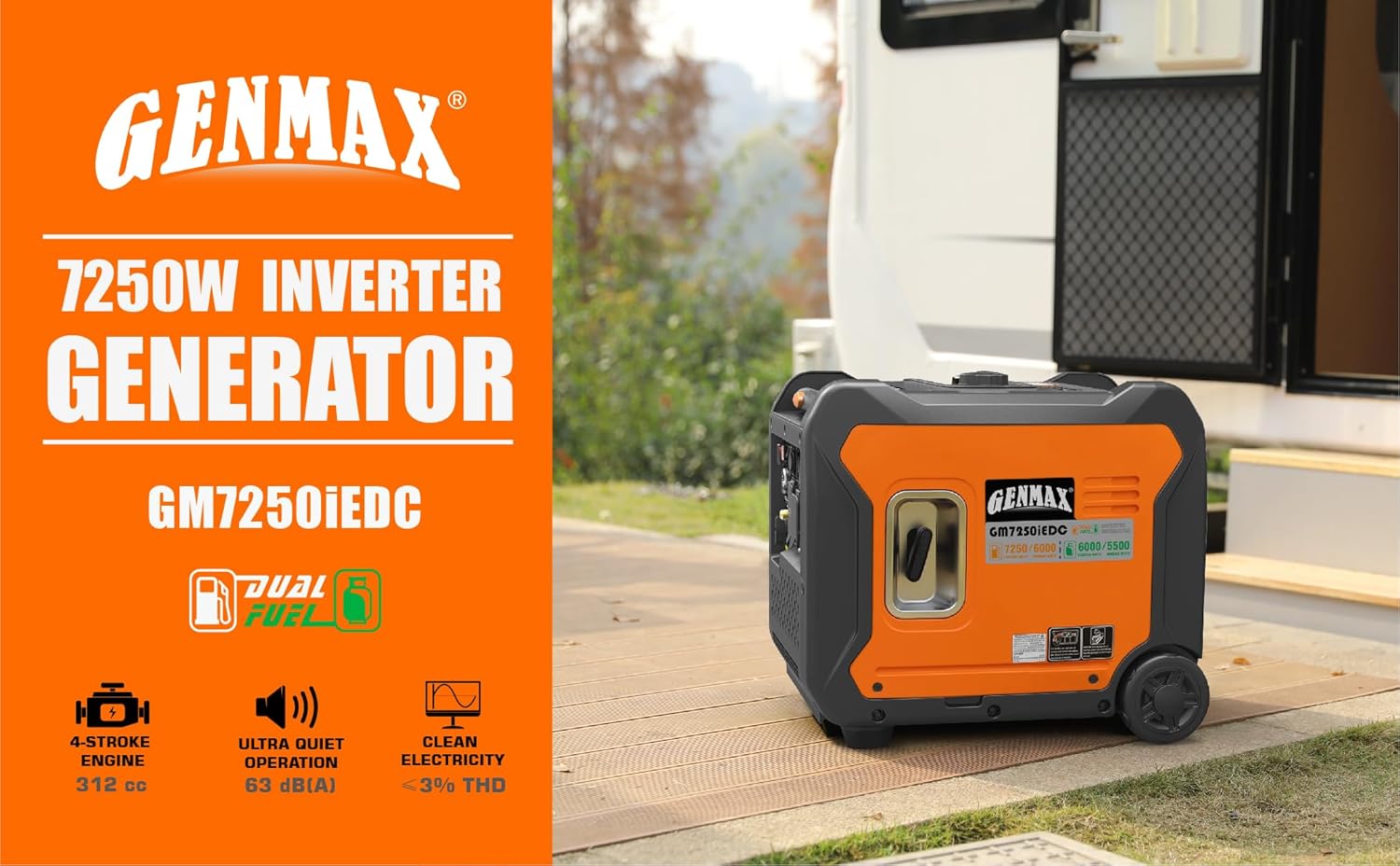 7250W Dual Fuel Portable Generator with Remote/Electric Start H230691