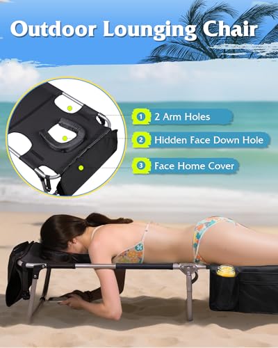 Silver Greige Portable Folding Camping Cot with Carry Bag M514