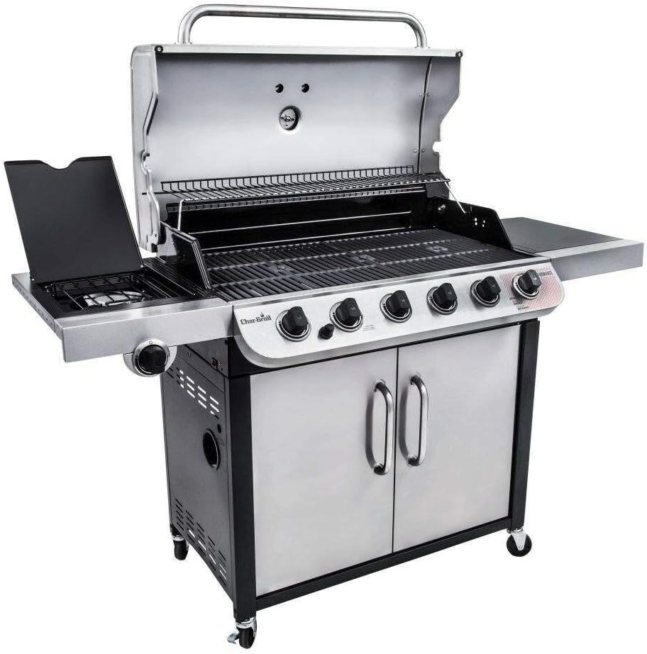 6-Burner Gas Grill, Stainless/Black P964717