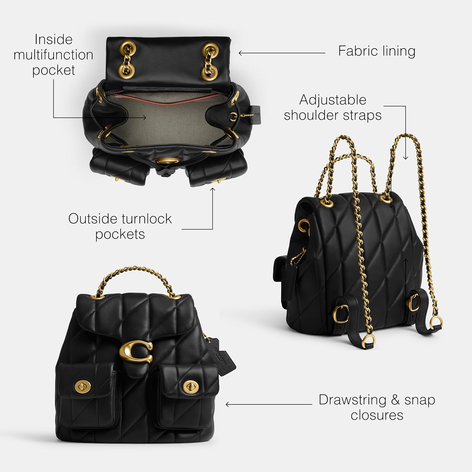 Black Large Backpack G111