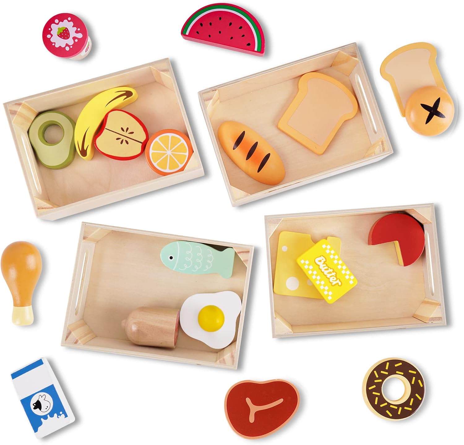 Wooden Play Food Sets for Toddlers E38265