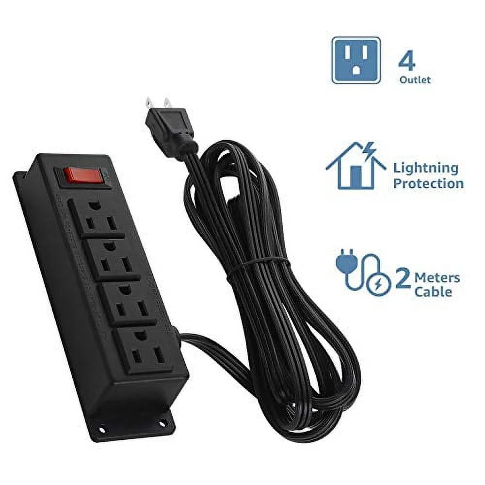 4 Outlet Mountable Power Strip with 6.56ft Cord K660828
