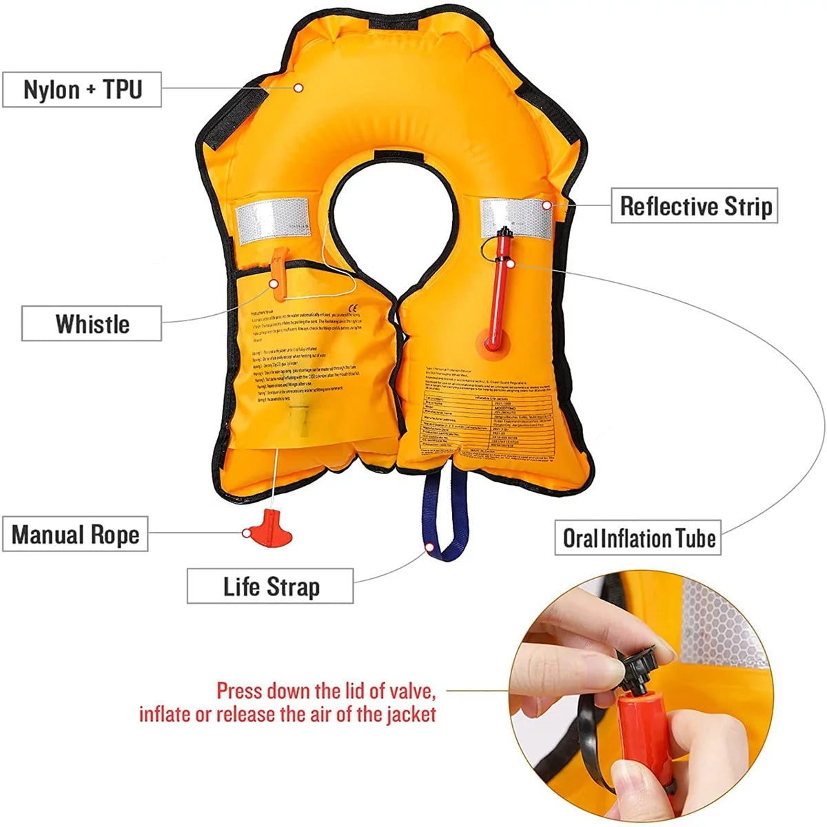 2Pack Automatic Inflatable Life Jacket with Whistle I166