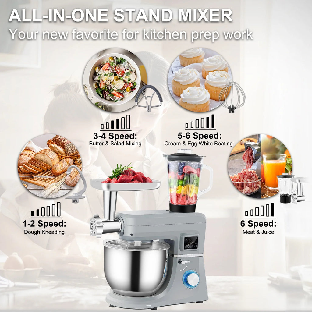 7.4Qt 6-Speed Stand Mixer with Grinder Juicer W905897