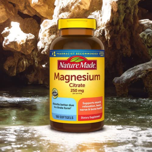 Magnesium Citrate 250 mg 180 Count Softgels Dietary Supplement X40430