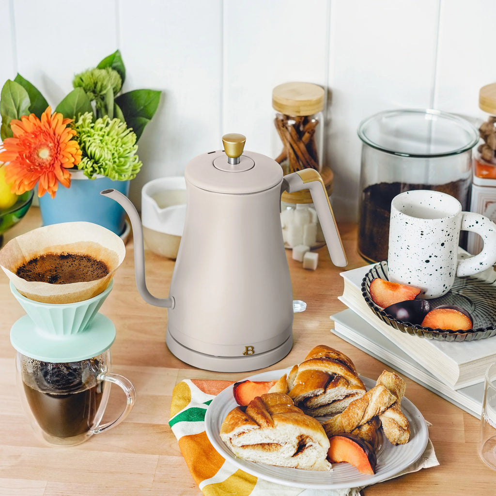 1-Liter Electric Gooseneck Kettle 1200 W Porcini Taupe S637