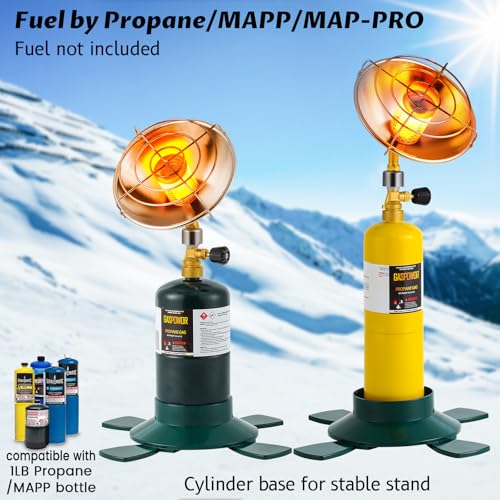 Propane Gas Heater with Windproof USB Lighter, Cordless with Cylinder Stand X9487
