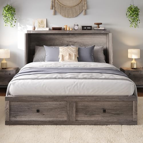White Full Size Murphy Bed with Storage Drawer M59269