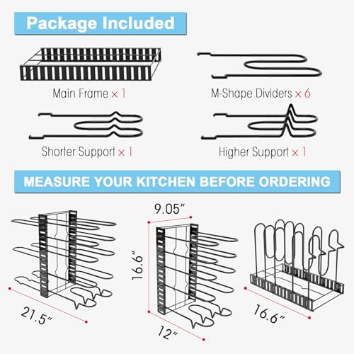 8-Tier Adjustable Heavy-Duty Pot and Pan Storage Rack Y60632