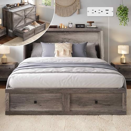White Full Size Murphy Bed with Storage Drawer M59269